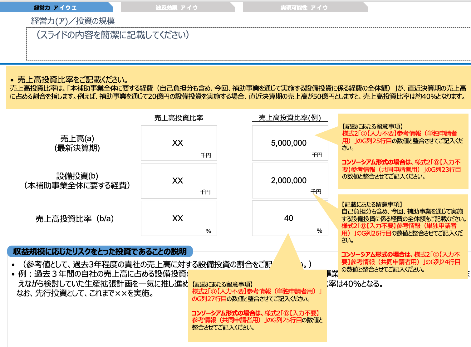 投資計画書の例